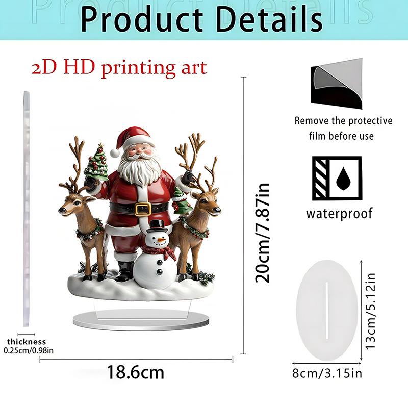 2D Flat Christmas Merry Carousel Christmas Scene Festival Decor Bedroom Office Desktop Ornaments Home Decoration Christmas Gifts