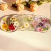 1/4PC 2D Round Colorful Printed Coasters Transparent Artistic Floral Coasters Wedding Birthday Table Decor Mother's Day Gifts