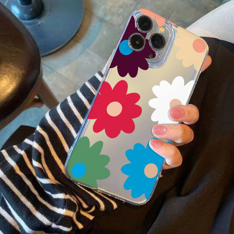 Color Flowers Phone Case for iPhone 17 Air 16 15 14 13 12 11 Pro Max Plus Mini Xs X 8 7 Soft Transparent Cover Fundas Accessory