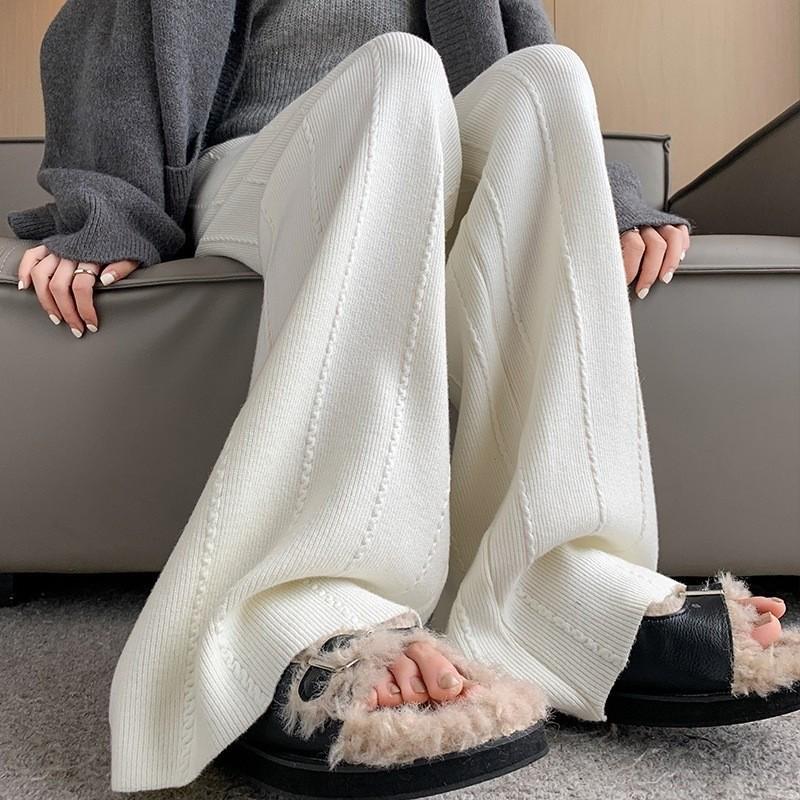 

Вязаные брюки с широкими штанинами на кулиске в стиле ретро, мягкой вязки «косичка», осень/зима 2025 One Size