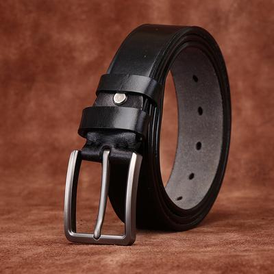 Belt Men's Genuine Cattlehide Leather Surface High Sense Pin Buckle Simple Fashion All-Match Men's Jeans Casual Belt