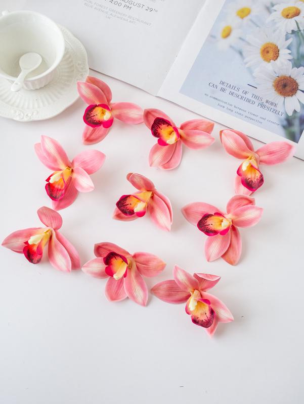50/100PCS Artificial Flower Silk Orchid Home Room Table Decora Festival Outdoor Garden Yard Wedding Bridal Bouquet Diy Gift Box