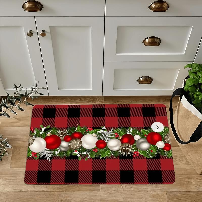 1Pcs Anti Fatigue Kitchen Rug  Merry Christmas BalloonWaterproof Non-Slip Thick Cushioned Kitchen Mat Heavy Duty Comfort Standing Mat for Kitchen