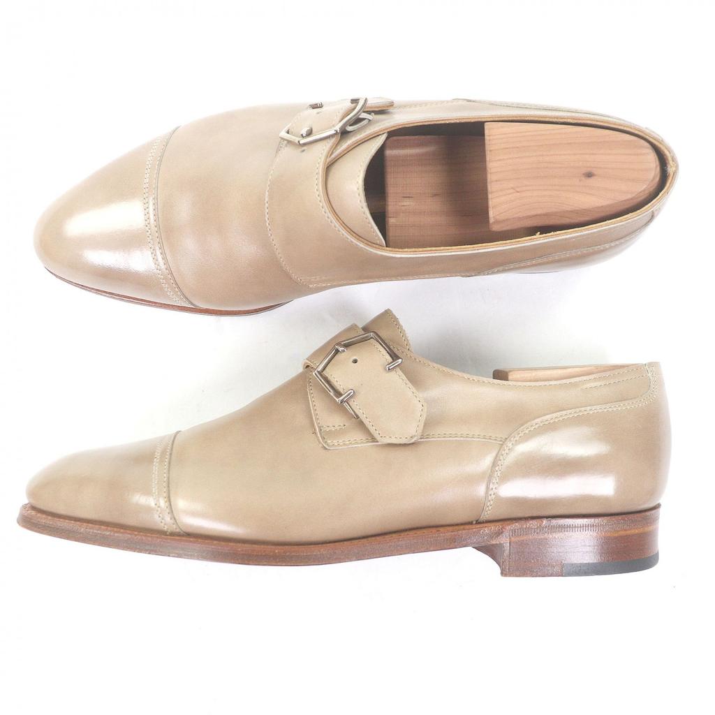 Tolle John Lobb Business-Schuhe BRENTWOOD Kappe Single Monk Strap Beige Gebraucht