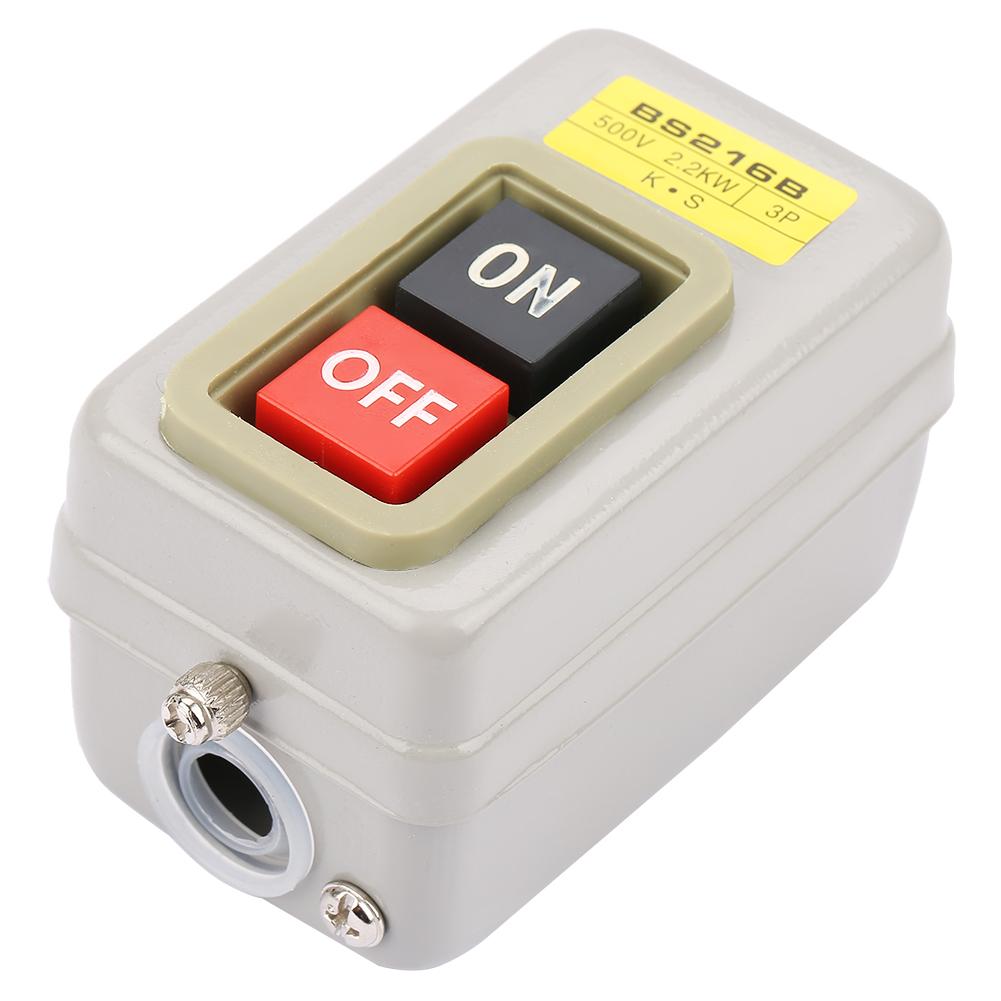 

3P Push Button On Off On Off Button Self-Locking 3P On/Off Power Push Button 110/220/380V 15A BS216B білий