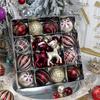 Plastic Christmas Ball Pendant Round Ball Colored Ball Christmas Tree Decoration Painted Christmas Party Decoration