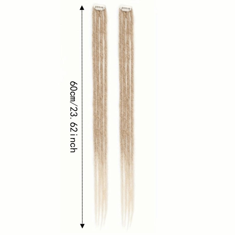2Pcs Ombre Synthetic Hair with Hair Clip Hippie Dreads Hairpiece for Hip Hop and Music Festivals