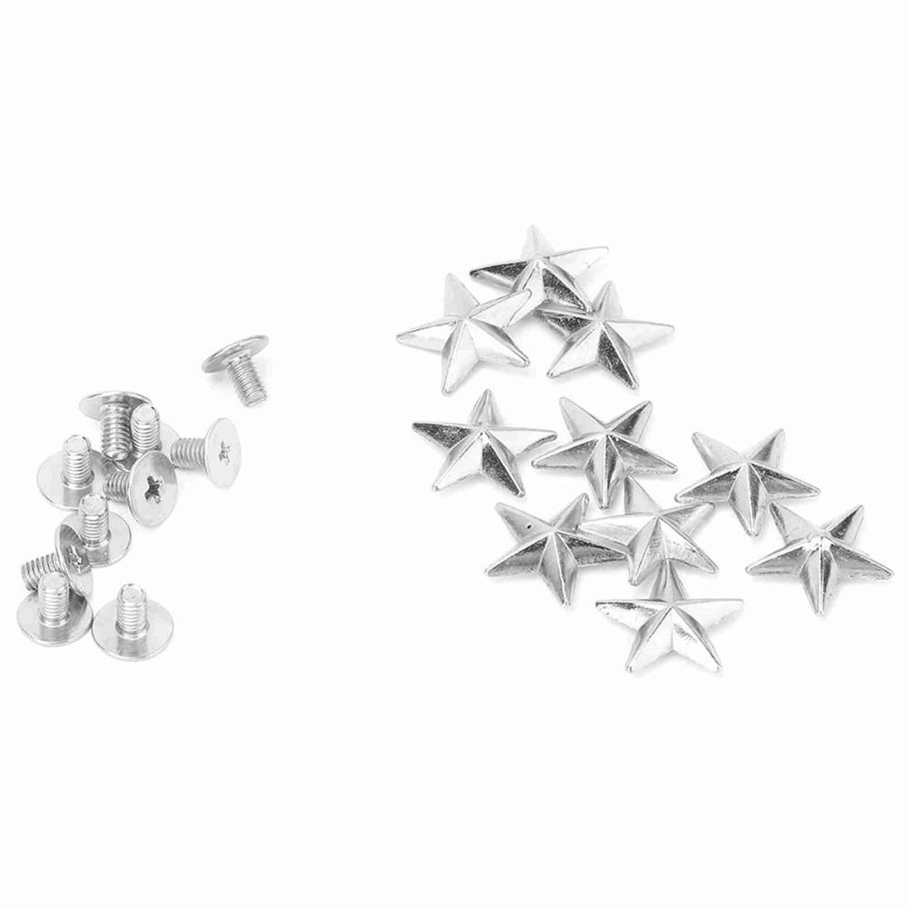 50 Stück 14mm Nieten Schrauben Metall Lederhandwerk Nieten Reparatur Metall Stern Nieten DIY Dekoration silber