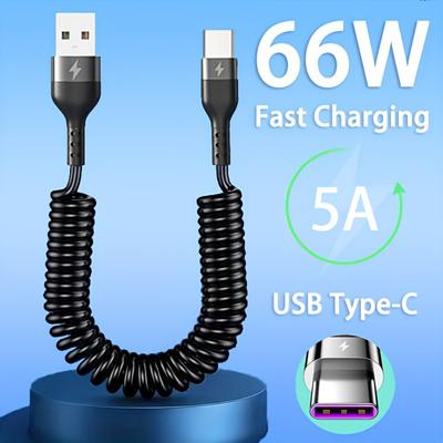 5A 66W USB na Type C Rýchlonabíjací dátový kábel Pre Xiaomi Redmi POCO Honor OPPO VIVO Mobilný telefón Nabíjačka Príslušenstvo Autonabíjačka USB.