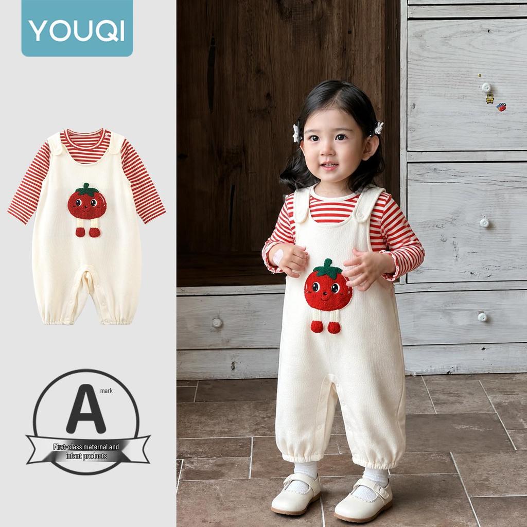 Youqi Toddler Girls' Overalls: 2026 Early Autumn Spring/Autumn Outdoor Casual Jumpsuit