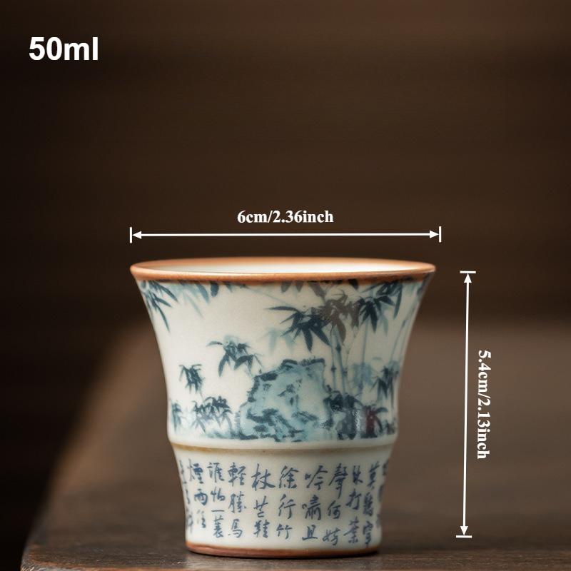 Antique Ru Kiln Ceramic Tea Cup Master Cups Chinese Kung Fu Teaware Set Retro Vintage Household Teacups Tea Ceremony Accessories