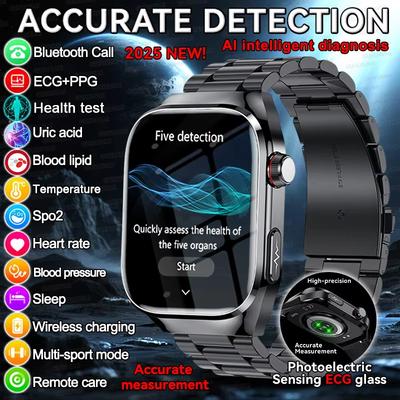 2025 Neue Blutlipide Smartwatch Herren EKG+PPG Blutdruck Blutsauerstoff Bluetooth Anruf Gesundheits-Smartwatches für iOS Android