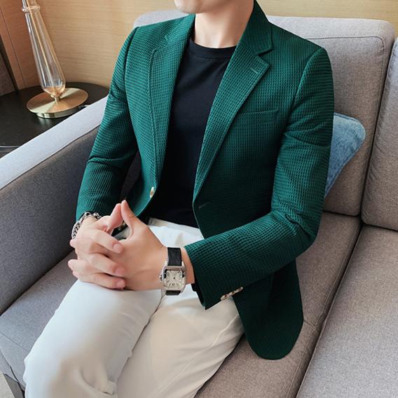 Men's Autumn Casual Slim Suit Suit Jacket Youth Long Sleeve Barge Collar Spring Jacket