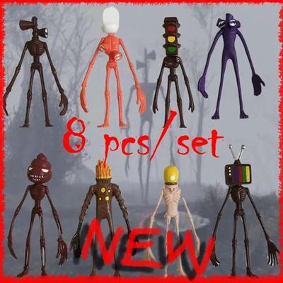 2025 New 8Pcs Siren Head Action Figure Cartoon Sirenhead Horror Model Doll Figurines Children Gifts Halloween Cake Decoration