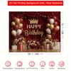 2D planar fabric 2D planar banner fabric 1 piece of red background fabric with "Happy Birthday" balloon theme