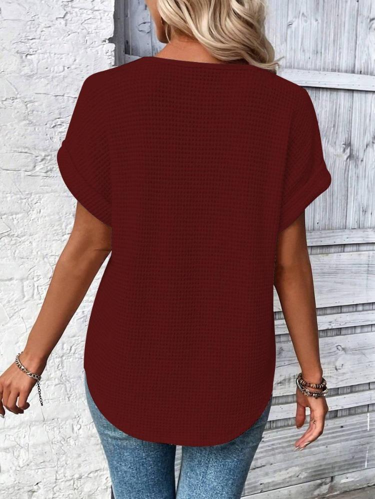 Wiosna Lato Damska Moda T-Shirt Europejski Amerykański Modny Kolekcja Krótki Rękaw Koronkowe Szycie