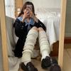 Damen Beinstulpen Lolita Lange Socken JK College Stil Gestrickte Warme Socken Herbst Winter Über dem Knie Stiefelmanschetten 70/50/40cm