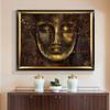 Gold and Black Face Buddha Oil Painting On Canvas Cuadros Posters and Prints Scandinavian Wall Art Picture for Living Room Decor