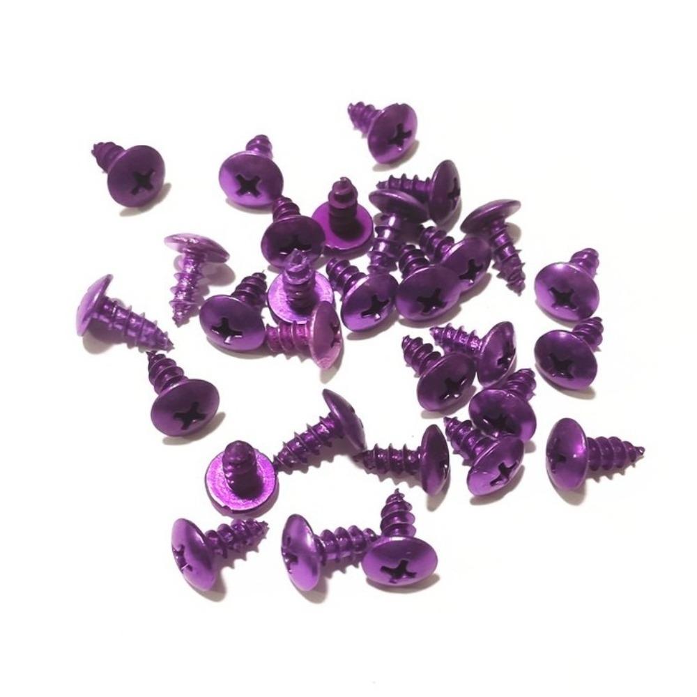 

30PCS M5x16 Self-Tapping Screws Colorful Universal Motorcycle Screws Aluminum Alloy Motorbike Fairing Screws фиолетовый