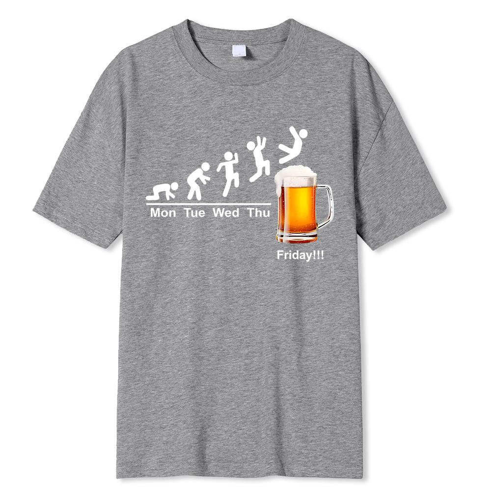 Friday Beer Print Men's Brand T-shirts Funny Graphic Men Women Tshirts Streetwear Cotton Breathable T-Shirt Shirt