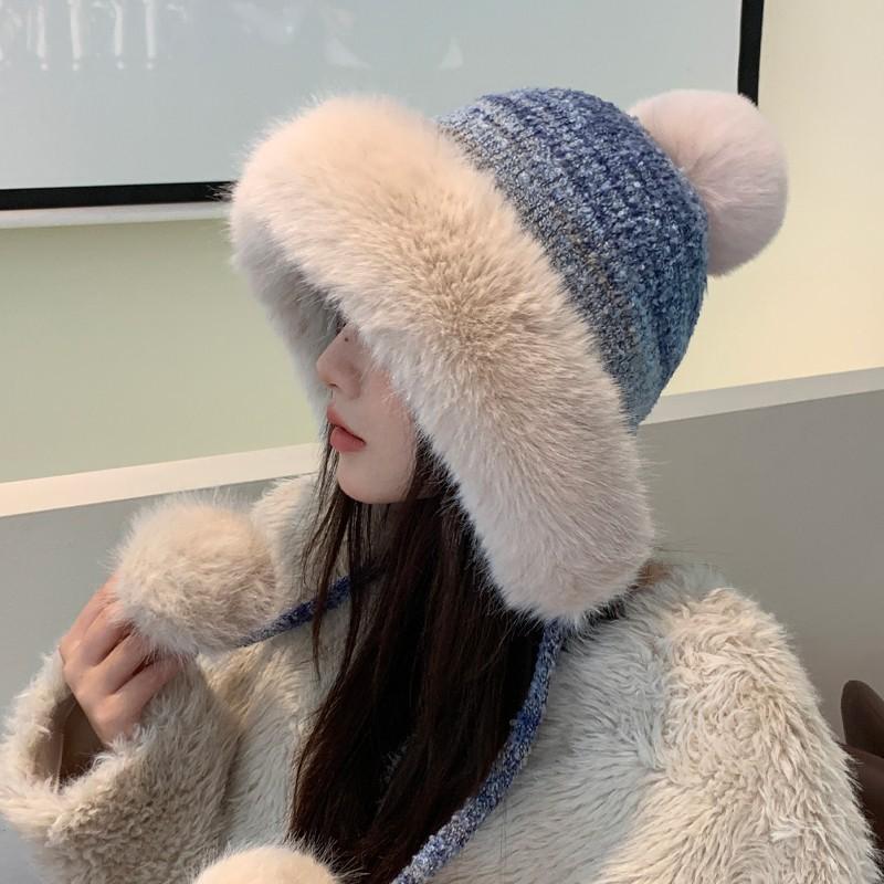 New Winter Warm Ear Protection Lei Feng Hat Women's Cold and Windproof Fleece Thickened Wool Hat