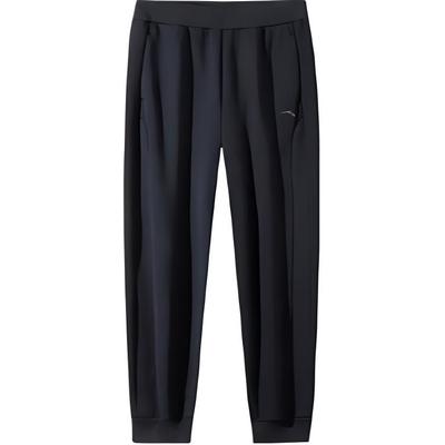 Training Series Logo Casual Simple Solid Color Fleece Lined Warm Knitted Sports Pants Women Bottoms Black 162447330N-1