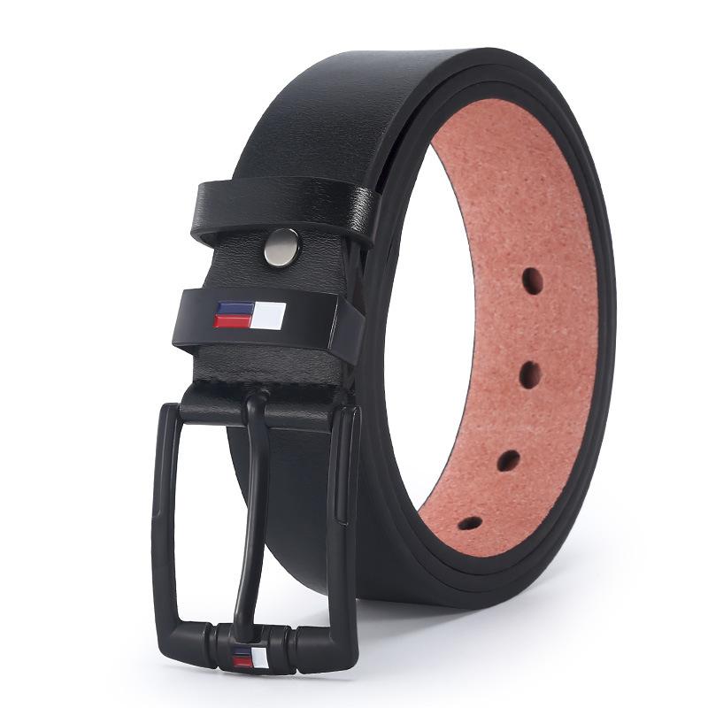 Belt Men'S Oil Drop Pin Buckle Microfiber Belt Business Belt Stall