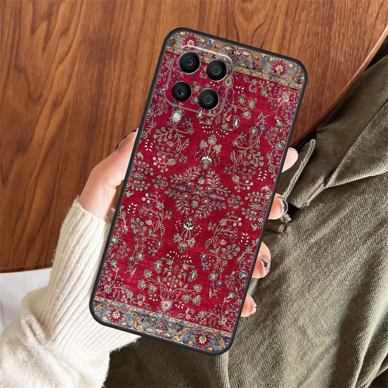 Persian Carpet Floral Pattern Case For Samsung Galaxy M13 M33 M53 M15 M35 M55 M06 M16 M36 M56 M31 M12 M32 M52 M14 M34 M54