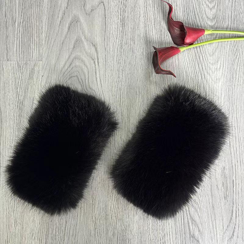 Autumn & Winter Faux Fur Elastic Wrist and Arm Guards - Thick Plush Sleeves for Warmth