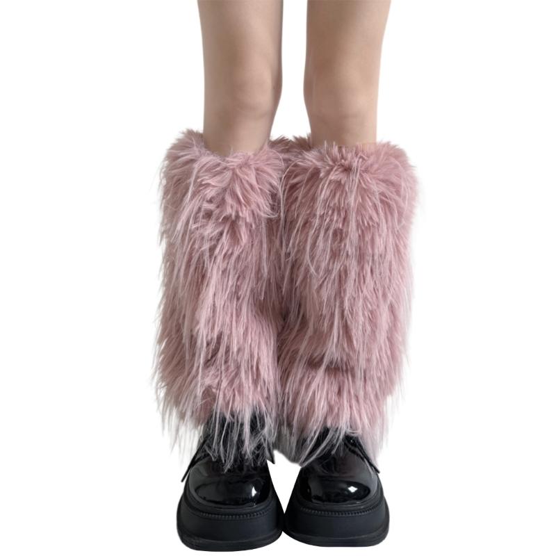 Women's Thick Fuzzy Leg Warmers Soft Plush Boot Covers Toppers for Costume Parties Winter Fashion Accessory Leg Gaiters