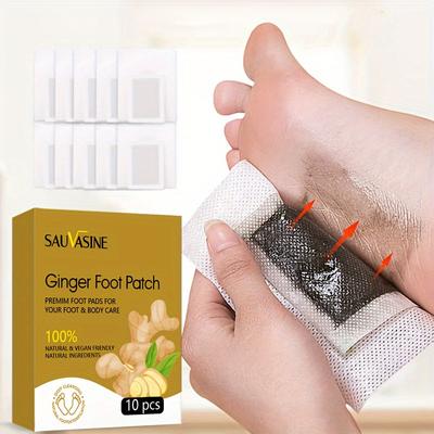 Box of 10 Ginger Foot Patches for Wet Foot Care Sleep Patches