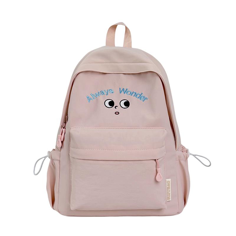 Cartoon Letter Embroidery Junior High School Student Schoolbag Women s Backpack