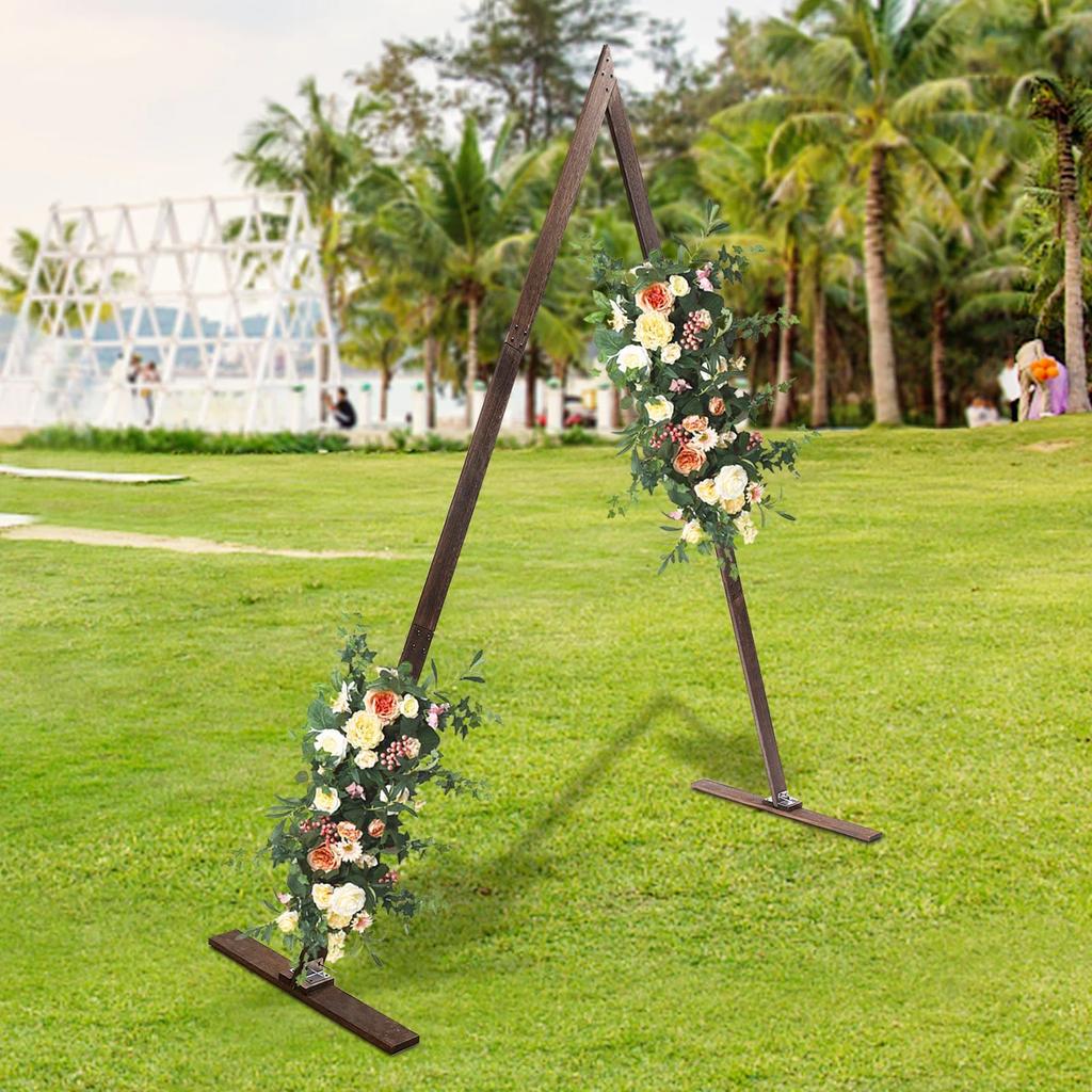 Wooden Vintage Flower Arch Backdrop Stand,Rustic Venue Decor Balloon Frame Arbor for Indoor Outdoor,Photography Background Prop