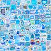 125Pcs/Set Blue Reading Mini Diary Manual Stickers DIY Scrapbooks Album Decor Decals Stickers