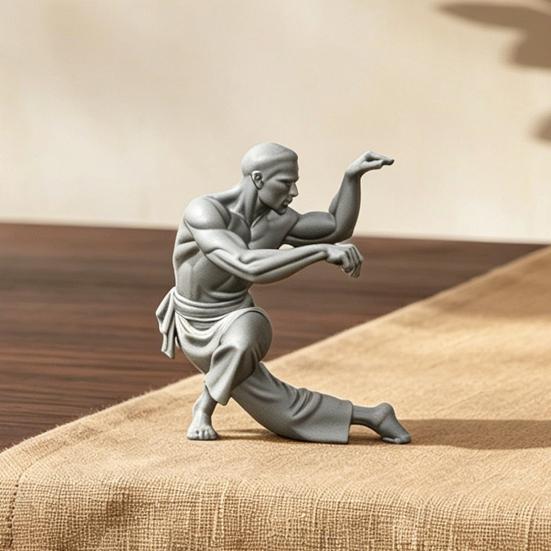 3D-gedruckte Kung-Fu-Figur Kung-Fu-Meister-Statue mit exquisiter Textur Stabile Basis