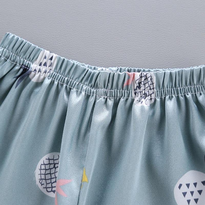 Summer Children Baby Boys Girls Pineapple Print Sleepwear Set Short Sleeve Blouse Tops Sleep Pants
