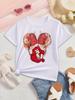 MINISO Disney Authorized Disney Princess Summer Girls Fashion Shortsleeved Tshirt Ariel Minnie Mermaid Print Princess Cute