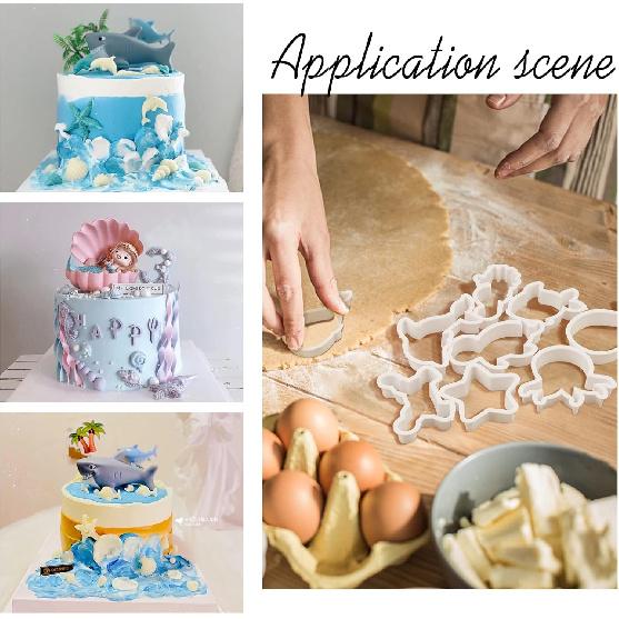 SUPERFINDINGS 8 Styles Plastic Cookie Cutters Ocean Cookie Cutters Polymer Clay Cutters Marine Animal Clay Cutter White Marine Life Cookies Fondant