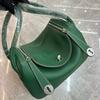 Genuine Leather Women's Pillow Bag Large Capacity Cute Side Shoulder Bag Lindi Style Handbag No Logo Quiet Luxury Bag