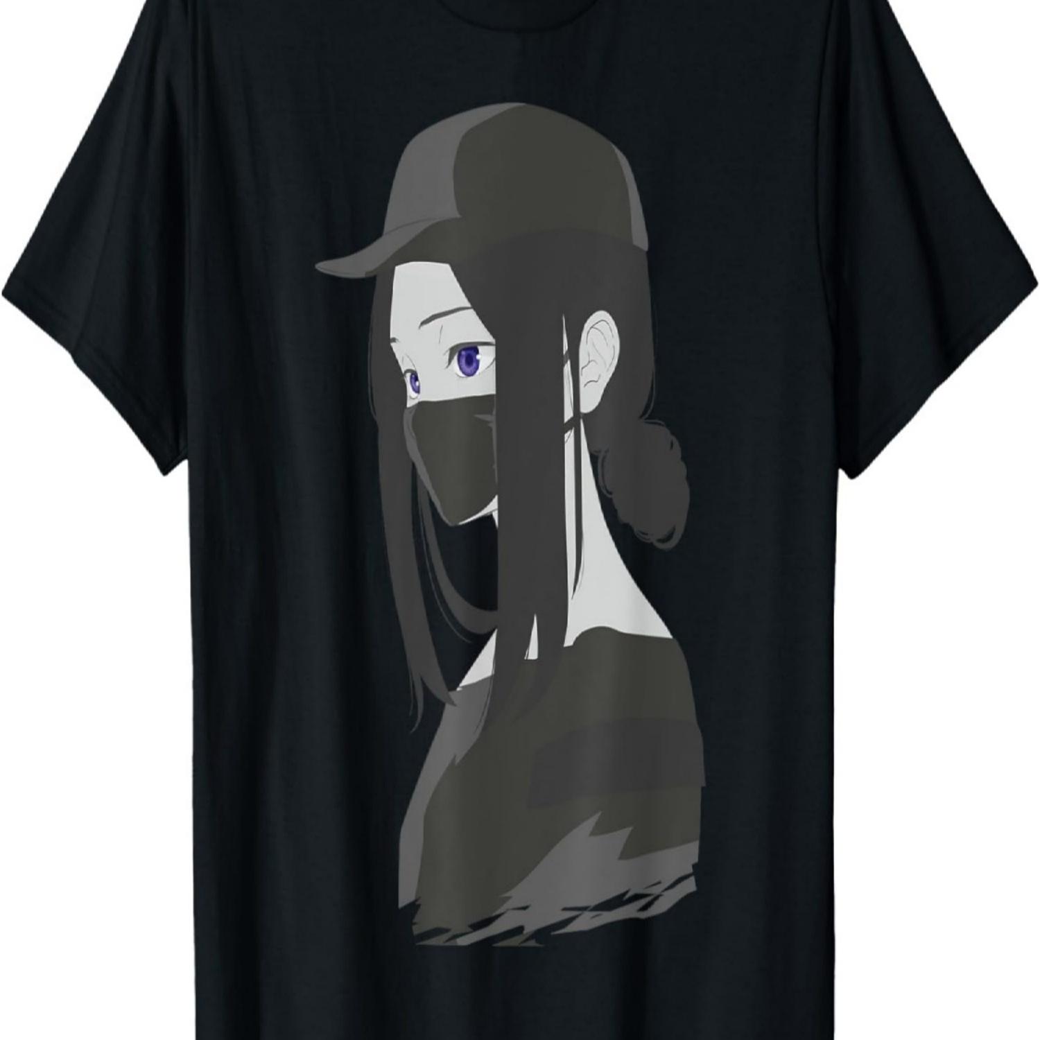 Dark Anime Girl - Anti Social  Aesthetic Vaporwave T-Shirt S чёрный