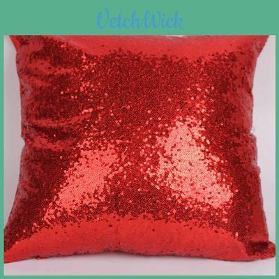 Federa Cuscino Sequin Tessuto Camaleonte Monocolore per Decorazione Soggiorno