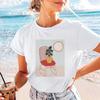 Printed Popular T-Shirt Art Pattern Short Sleeved Round Neck Casual Style Cartoon Top Summer Travel Harajuku Regular T-Shirt