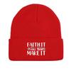 FAITH IT TILL YOU MAKE IT" Print Knitted Cap Beanie, Skullies Beanies Stretchy Versatile Stylish Bobble Hat Knit Hat Beanie