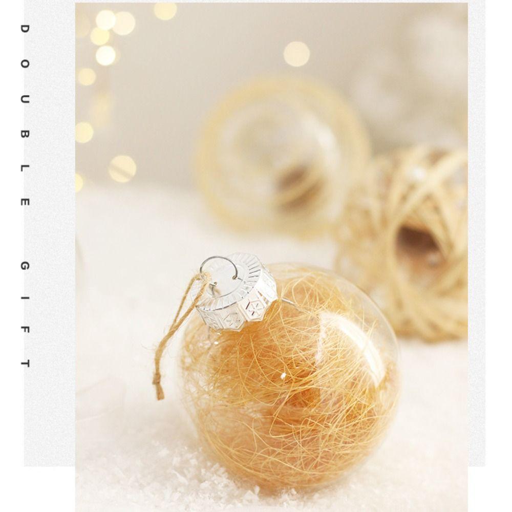 6 STÜCKE/ 1 Satz 8cm Weihnachtskugel Set Transparent Christbaumkugeln Christbaumkugeln Schaufenster