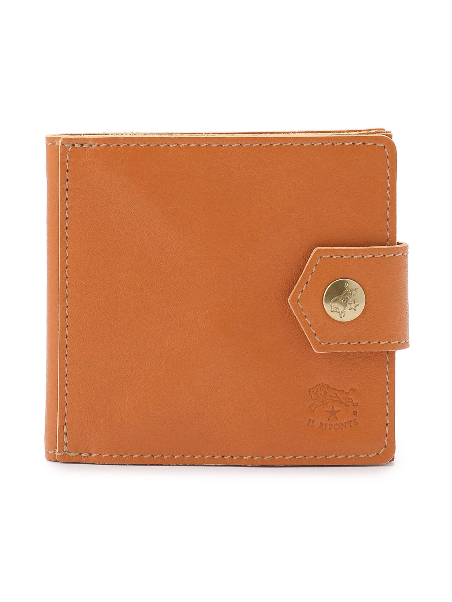 

Bifold Wallet Unisex Cowhide Leather Discolored [IL BISONTE] Women s Men s