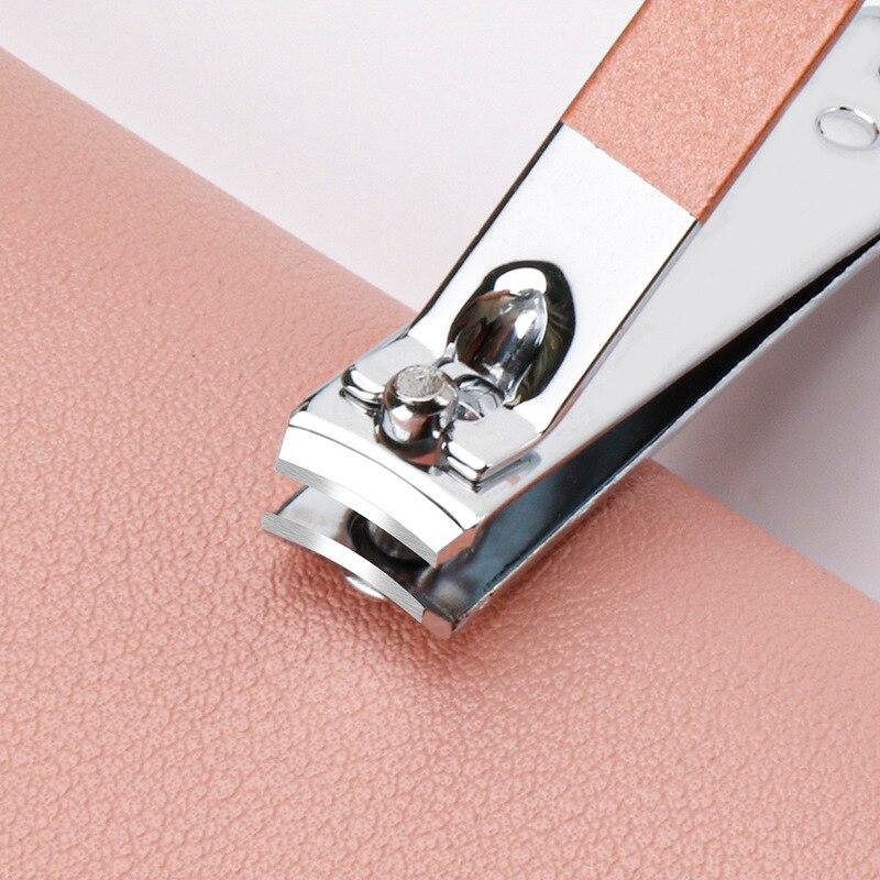 Nail Care 7pcs Cutter Scissor Tweezer Clipper Manicure Pedicure Kit Set With Colorful PU Leather Case