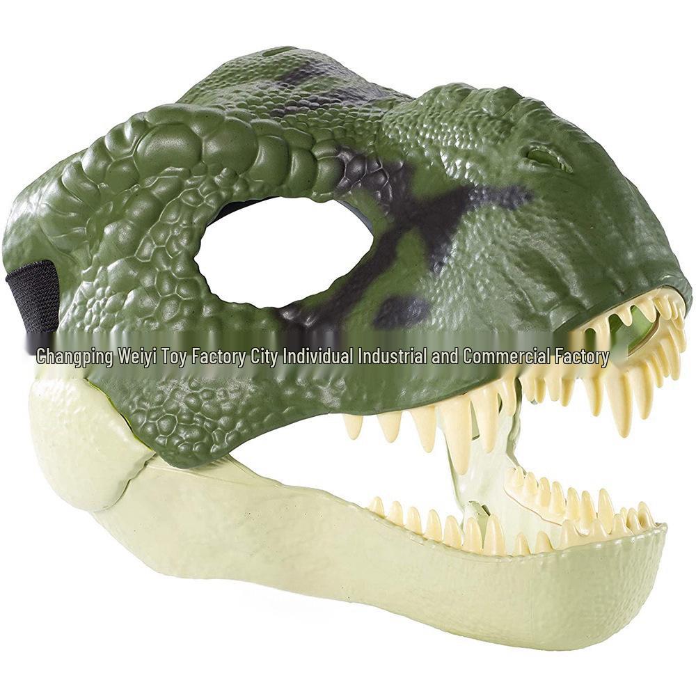 Realistic Movable Mouth Dinosaur Skull Mask - T. Rex Skeleton Design