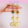Bohemian Style Snake Sun Charm Hoop Earrings For Women Summer Fashion Accessory