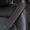 1pc PU Leather Embossed Car Seat Belt Shoulder Cover Decompression Comfort Car Accessories Safety Belt Protective Cover