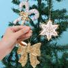 Creative Christmas Bow Hanging Ornaments for Trees and Party Décor - Festive Plastic Window Decorations